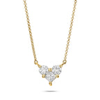 תליון לב משלושה יהלומים