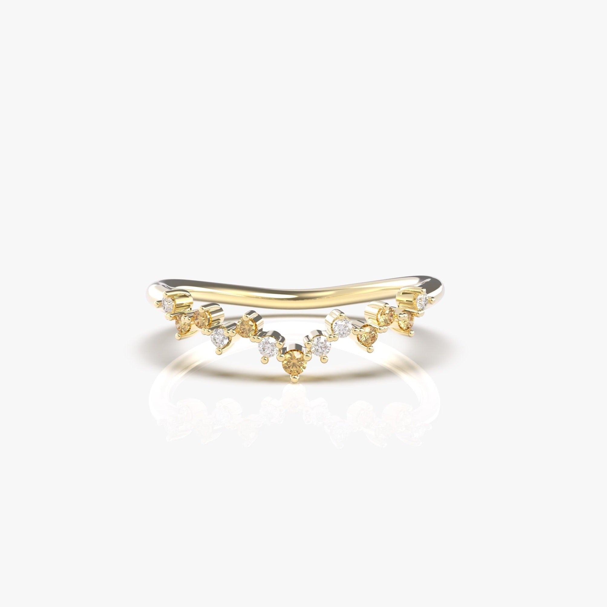 טבעת יהלומים מרחפים ציטרין