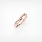 טבעת טוויסט אלגנטי בעיטור יהלומים