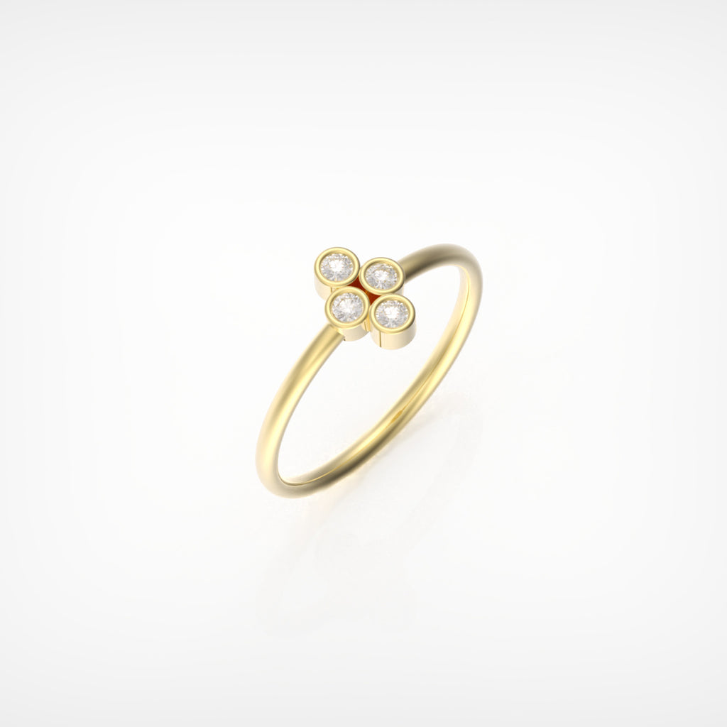 טבעת רביעיית יהלומים