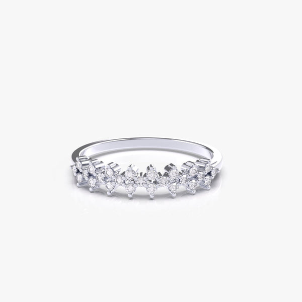 טבעת נגיעות יהלומים מודרנית