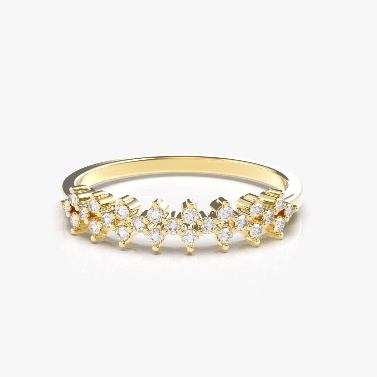 טבעת נגיעות יהלומים מודרנית