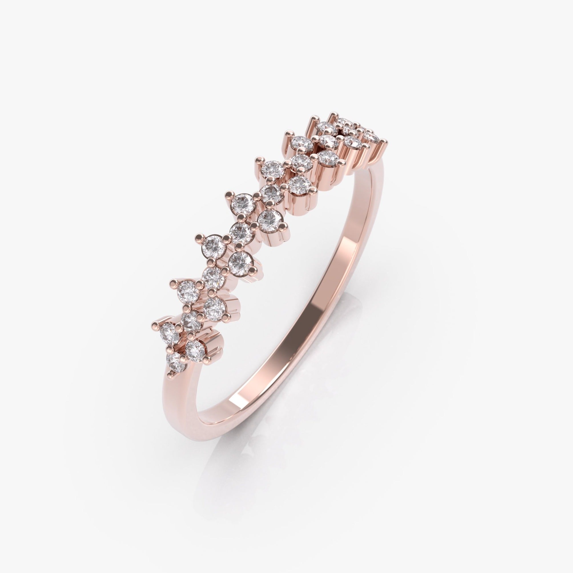 טבעת נגיעות יהלומים מודרנית