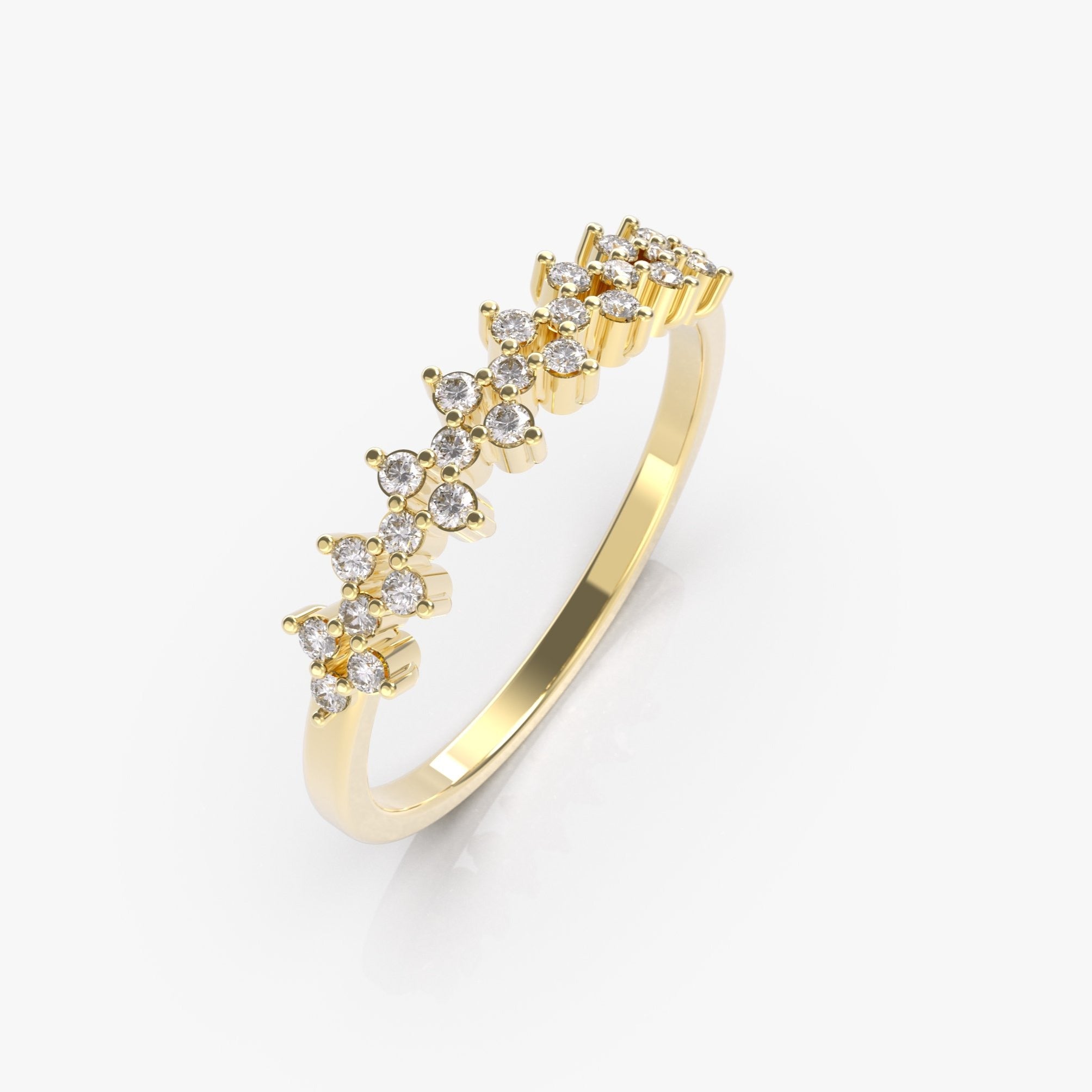 טבעת נגיעות יהלומים מודרנית