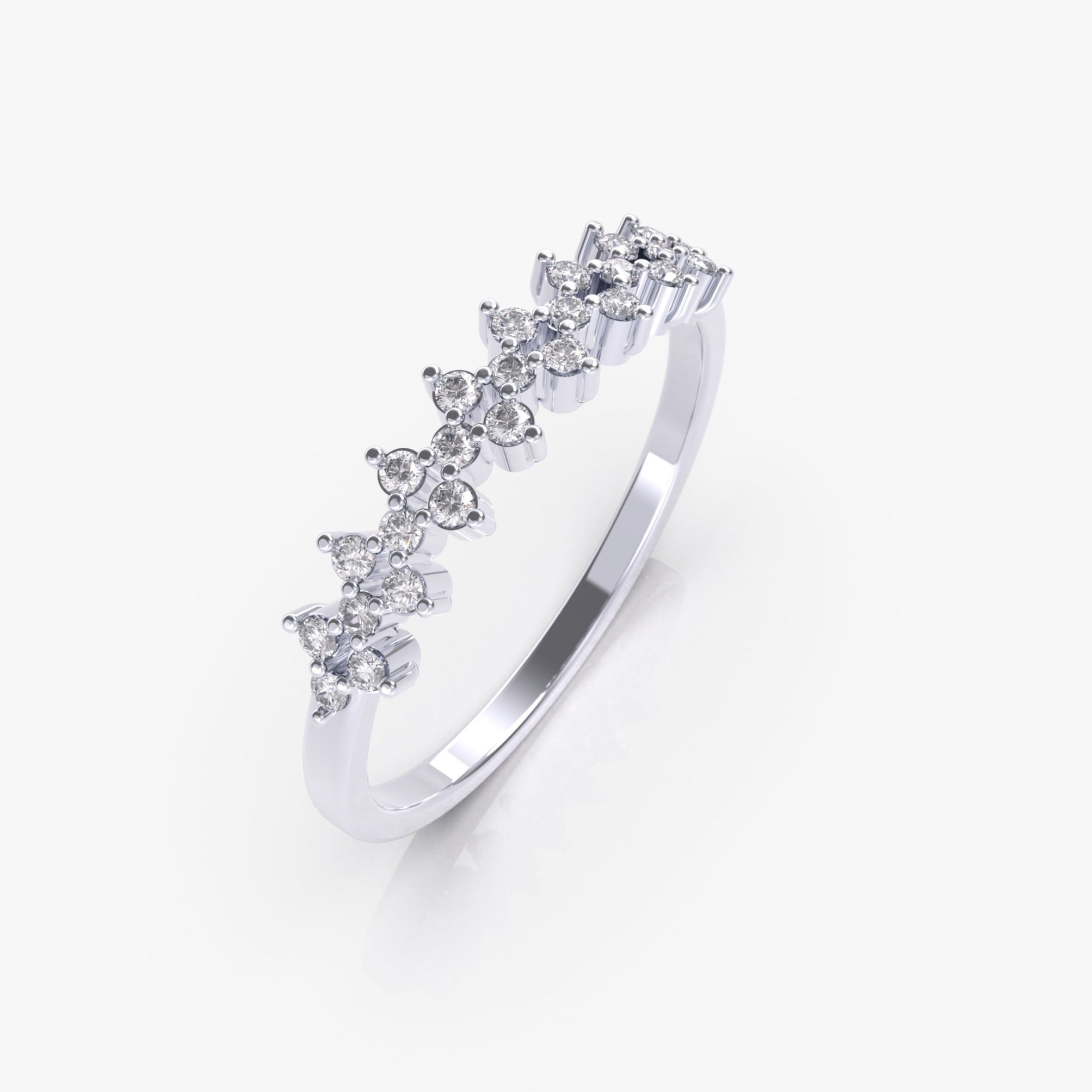 טבעת נגיעות יהלומים מודרנית