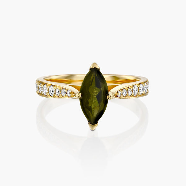 טבעת מרקיזה ירוקה - Zoy