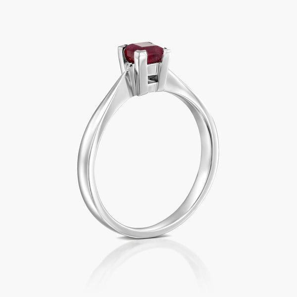 טבעת אדום מרובע - Zoy