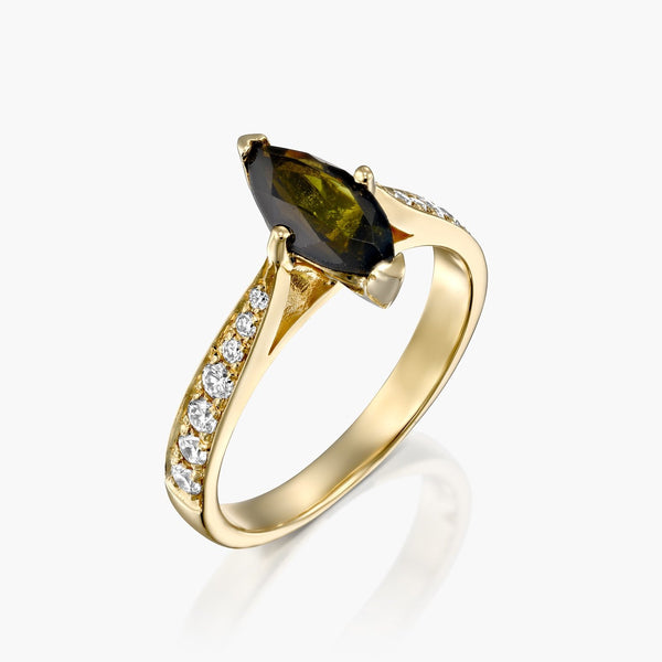 טבעת מרקיזה ירוקה - Zoy