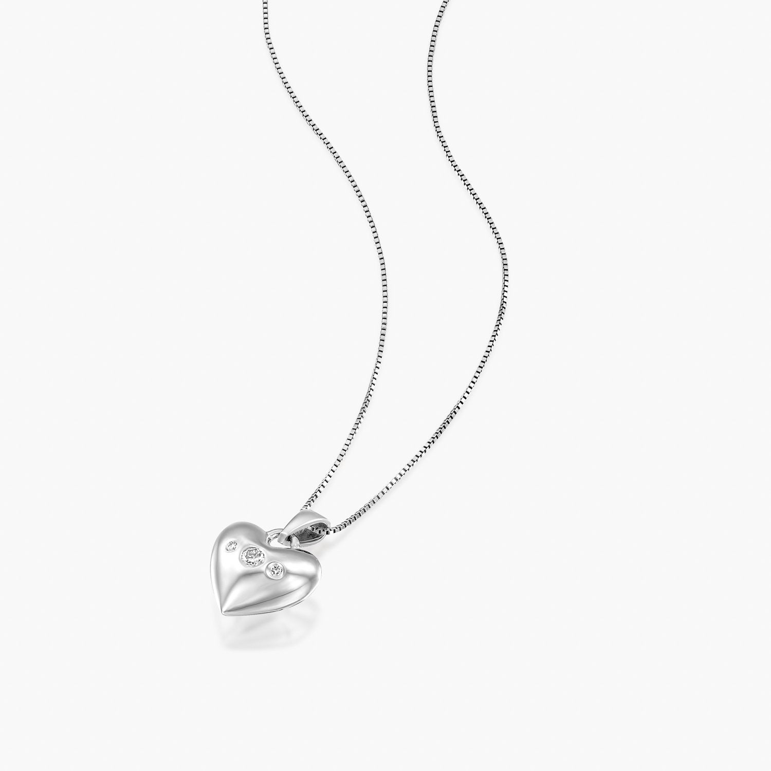 תליון לב שלישית יהלומים - Zoy