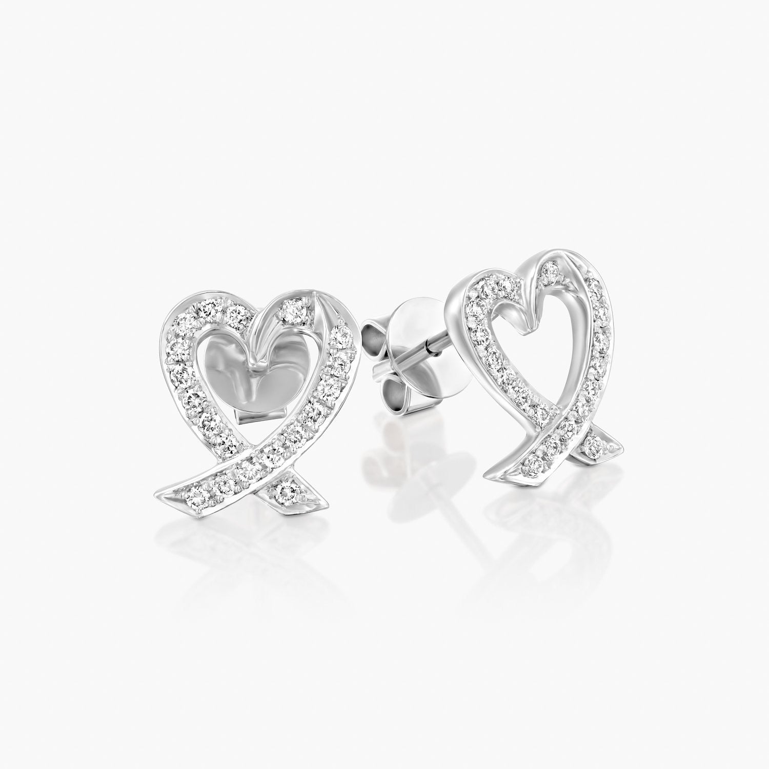 עגילי יהלומים לבבות - Zoy