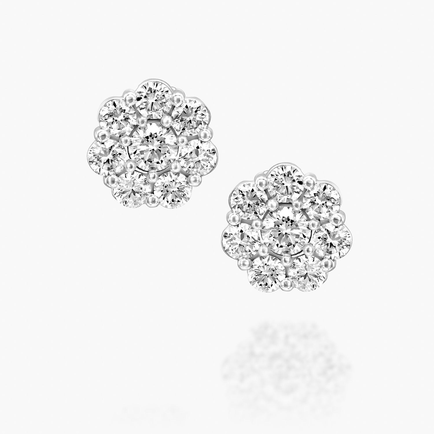 עגיל משובץ בצורת פרח - Zoy