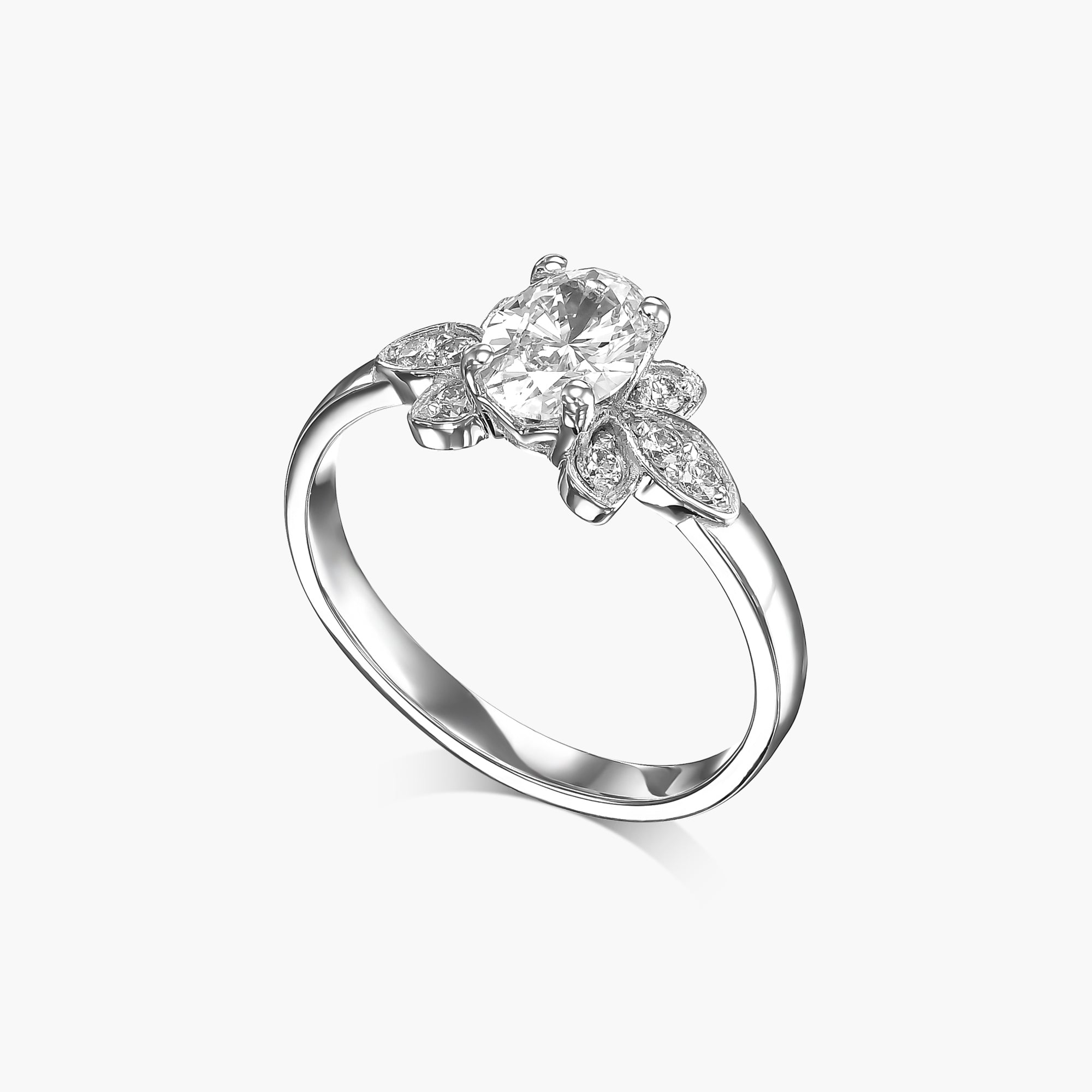 טבעת אובל פרח