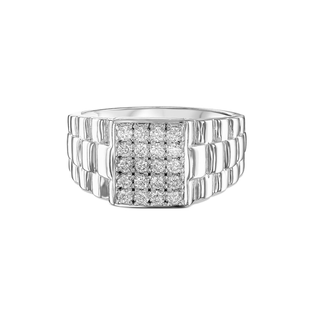 טבעת שיבוץ מלבן יוקרתית