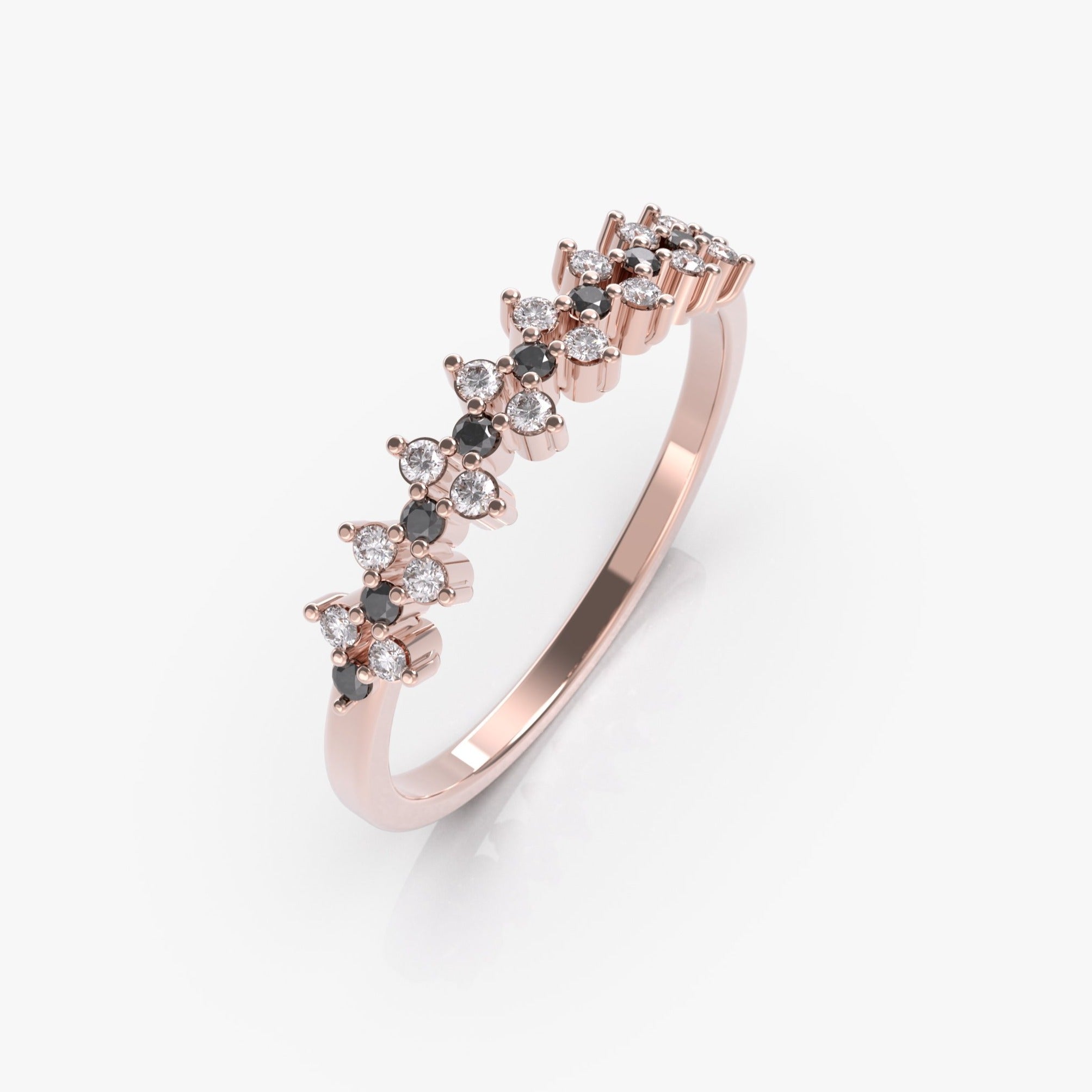 טבעת נגיעות יהלומים מודרנית