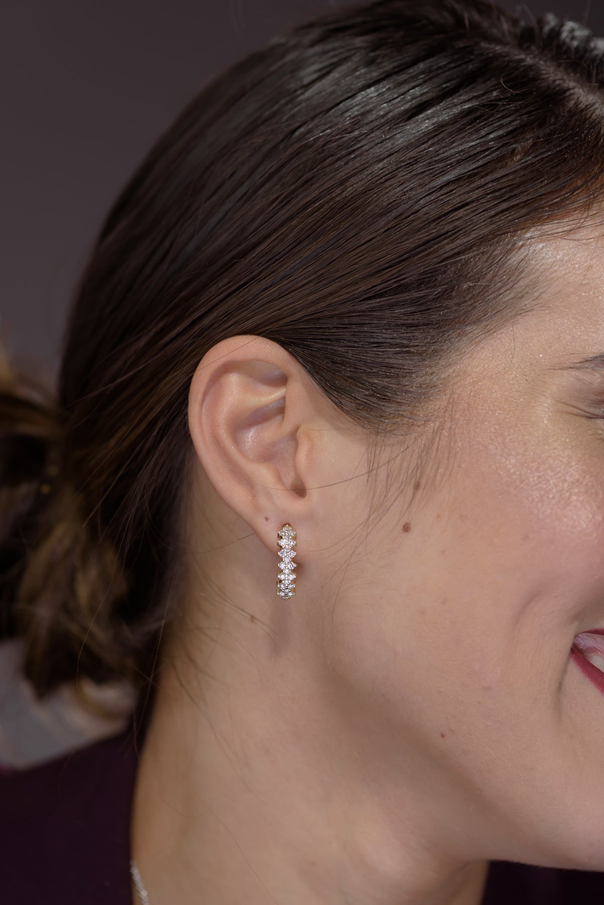 עגילים צמודים מעוגלים