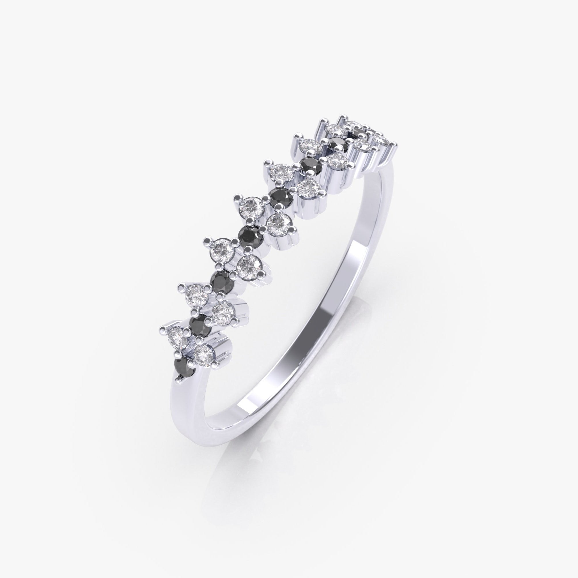 טבעת נגיעות יהלומים מודרנית