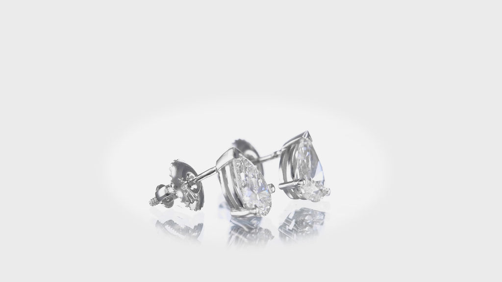 עגילי טיפה צמודים סוליטר