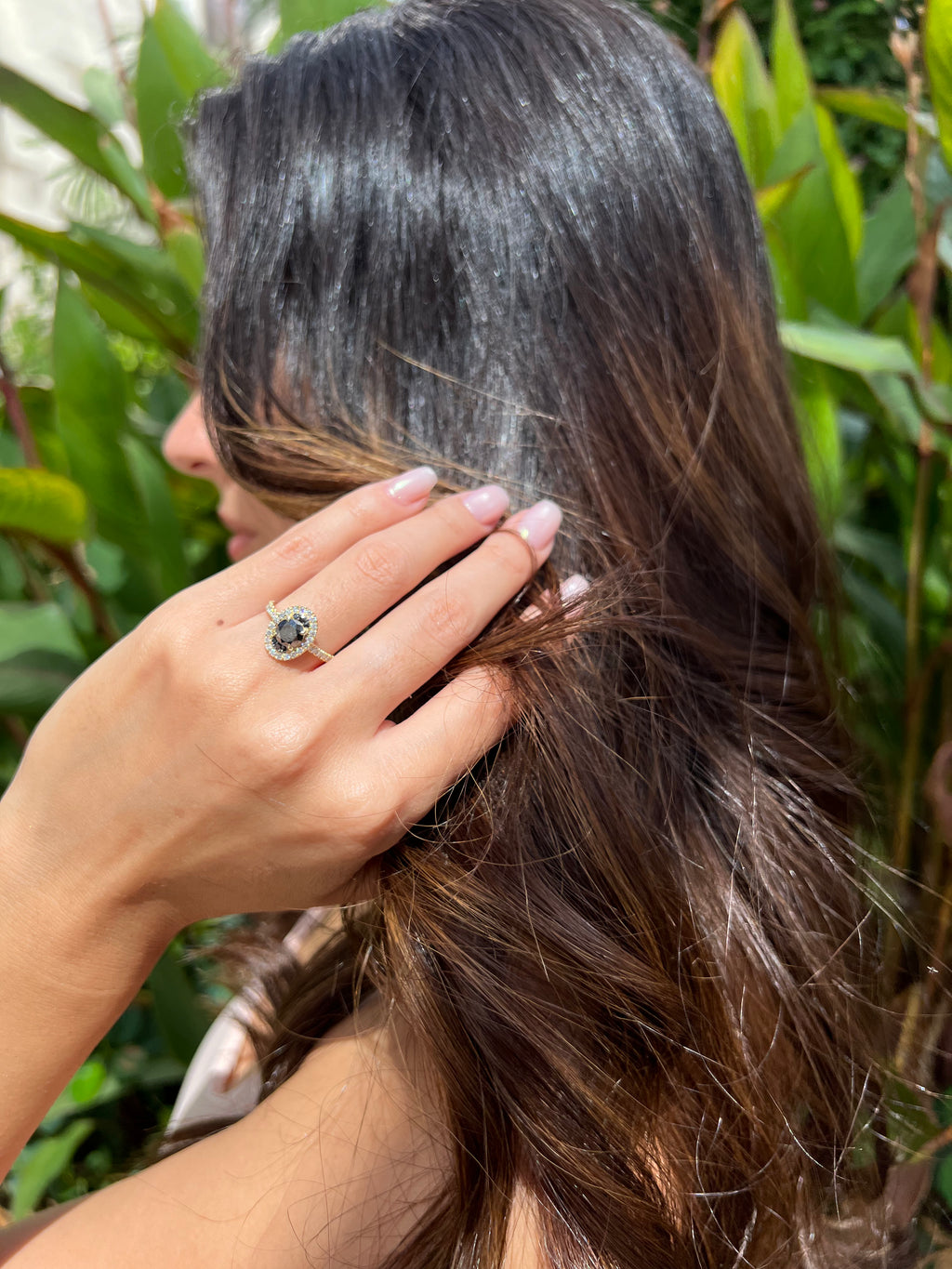 טבעת אובל שחור