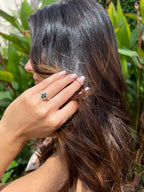 טבעת אובל שחור