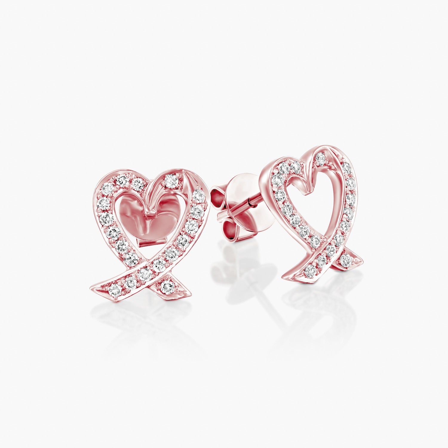 עגילי יהלומים לבבות