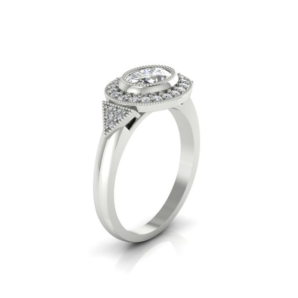 טבעת אובל וינטג 70 נק