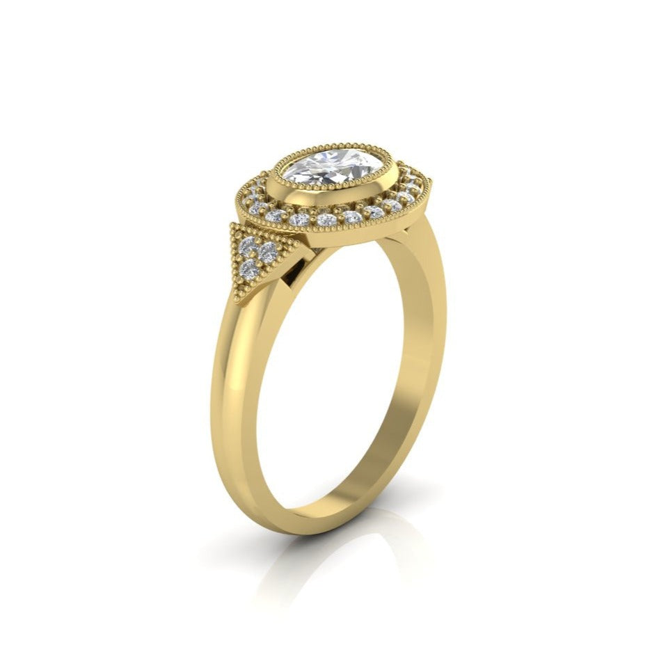 טבעת אובל וינטג 70 נק