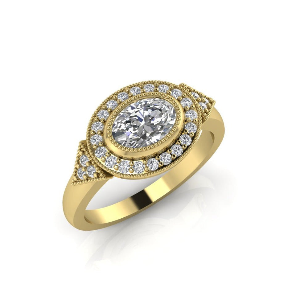 טבעת אובל וינטג 70 נק