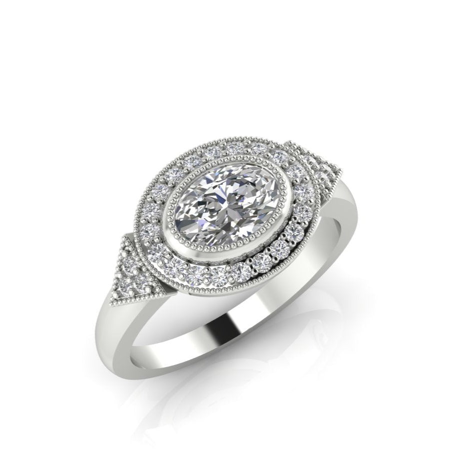 טבעת אובל וינטג 70 נק