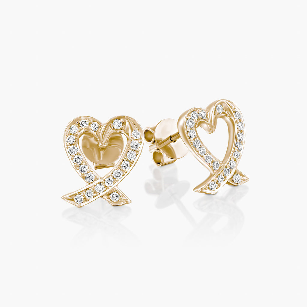 עגילי יהלומים לבבות