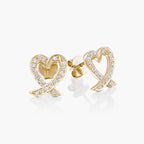 עגילי יהלומים לבבות