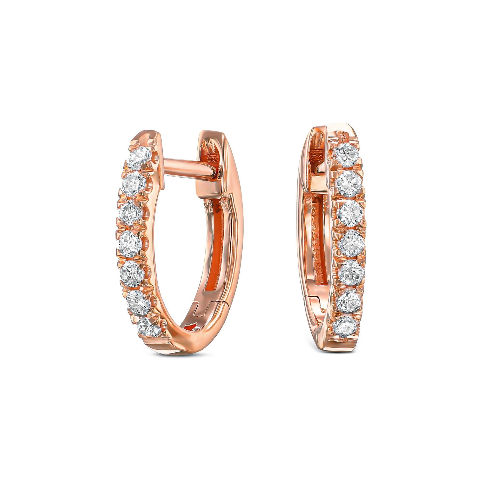 עגילי חישוק משובצים בעיצוב עדין צמוד