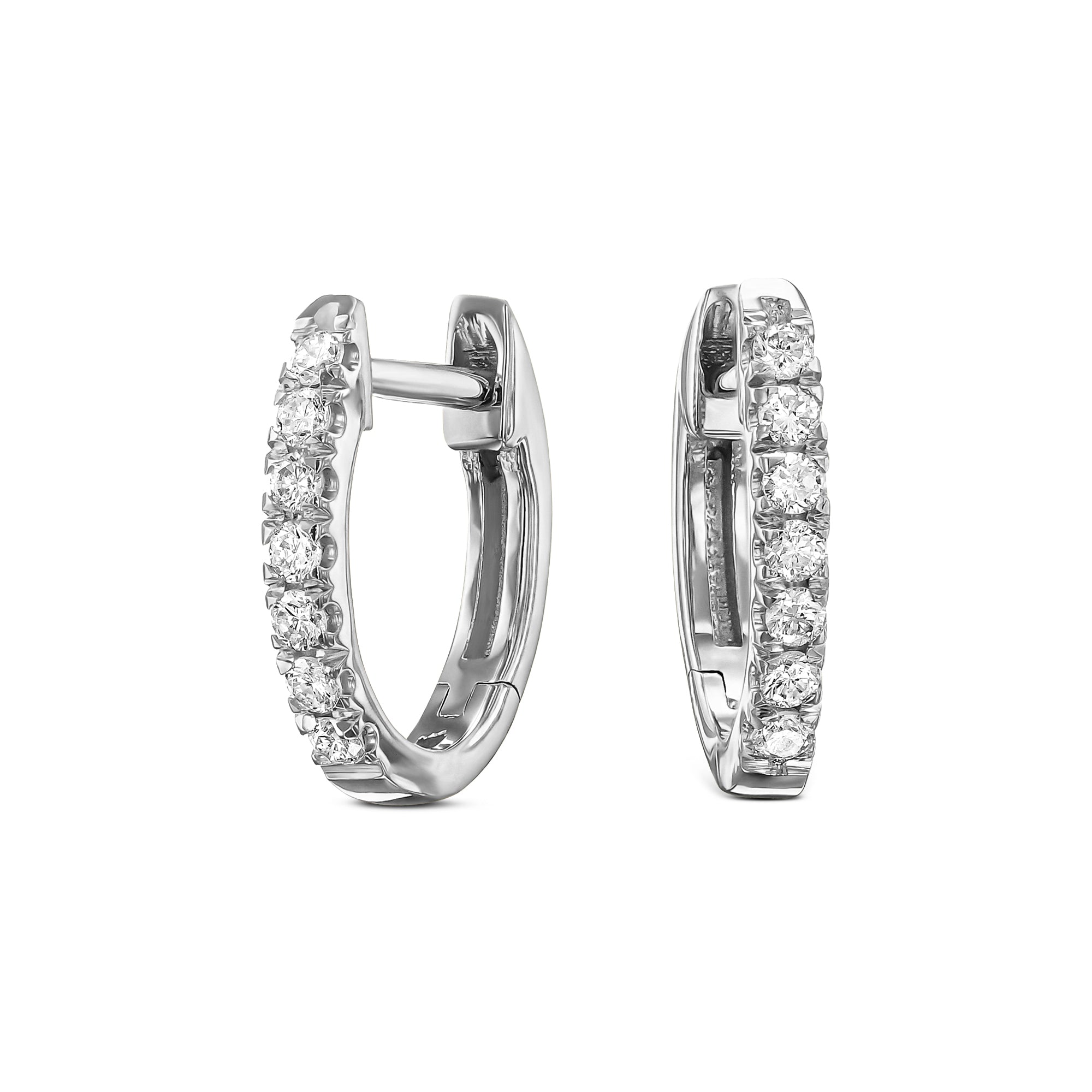 עגילי חישוק משובצים בעיצוב עדין צמוד