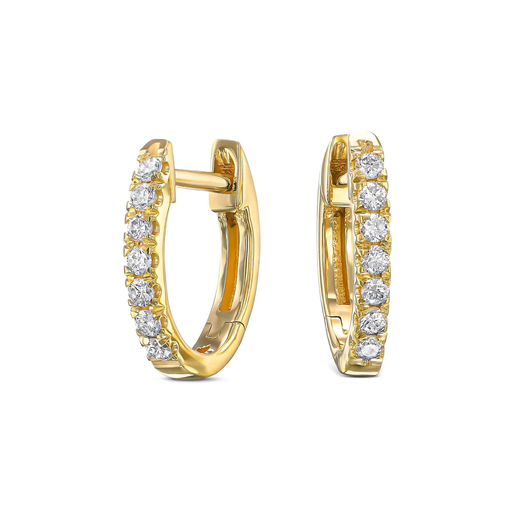 עגילי חישוק משובצים בעיצוב עדין צמוד