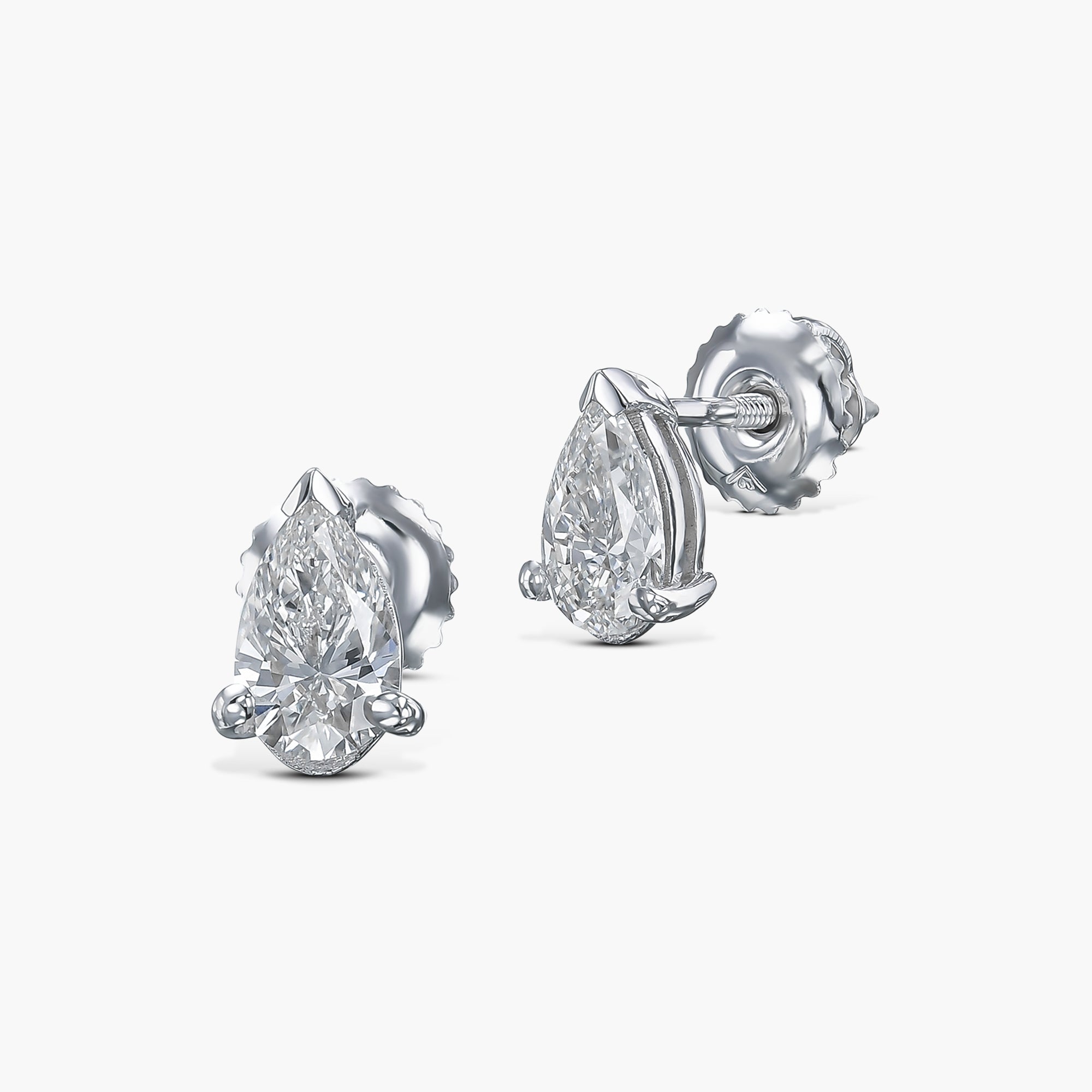 עגילי טיפה צמודים סוליטר