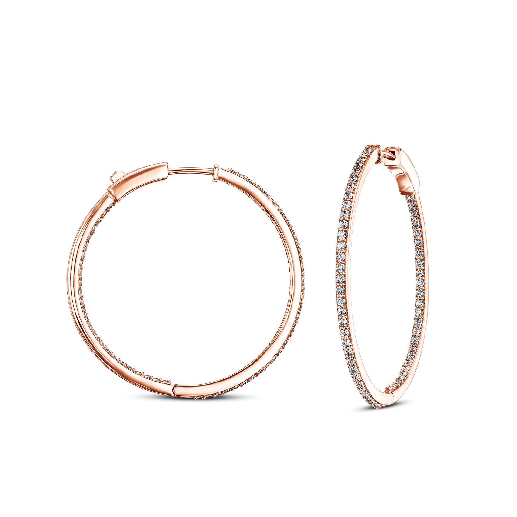 עגילי חישוק משובצים