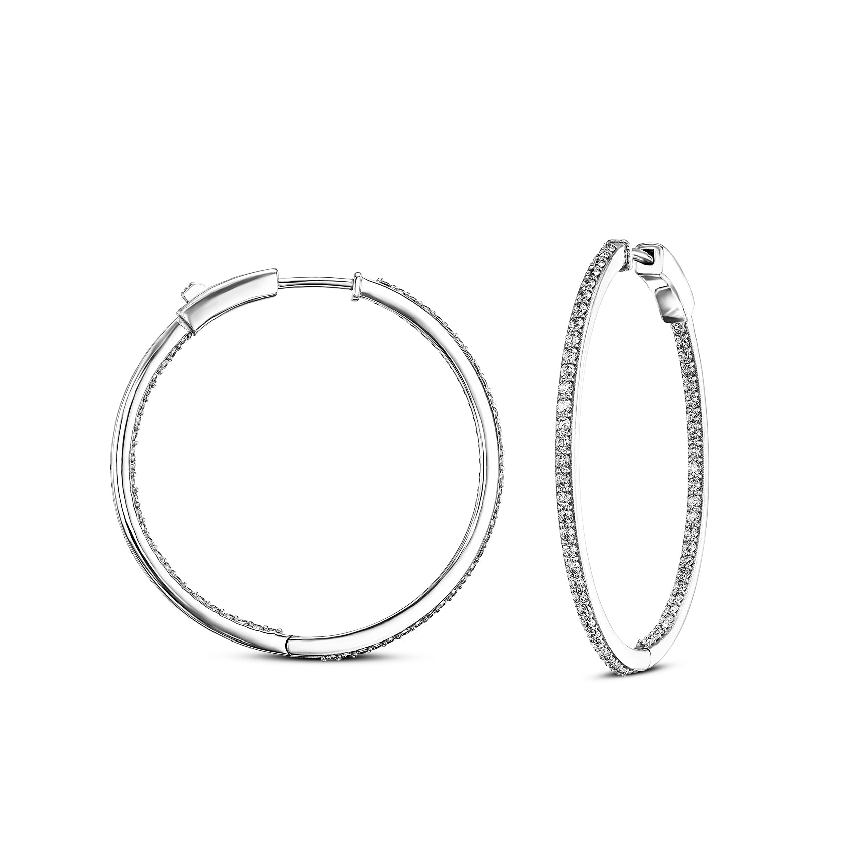 עגילי חישוק משובצים