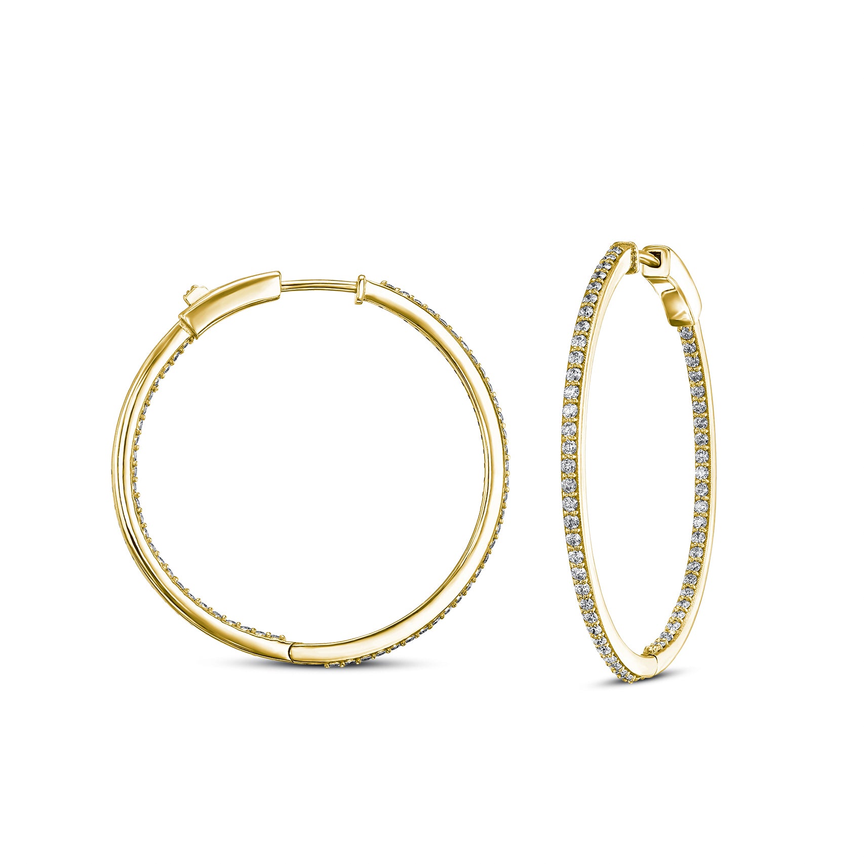 עגילי חישוק משובצים