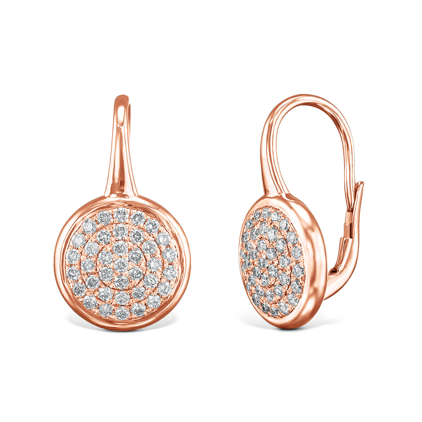 עגילי תלייה בשיבוץ צפוף עגול