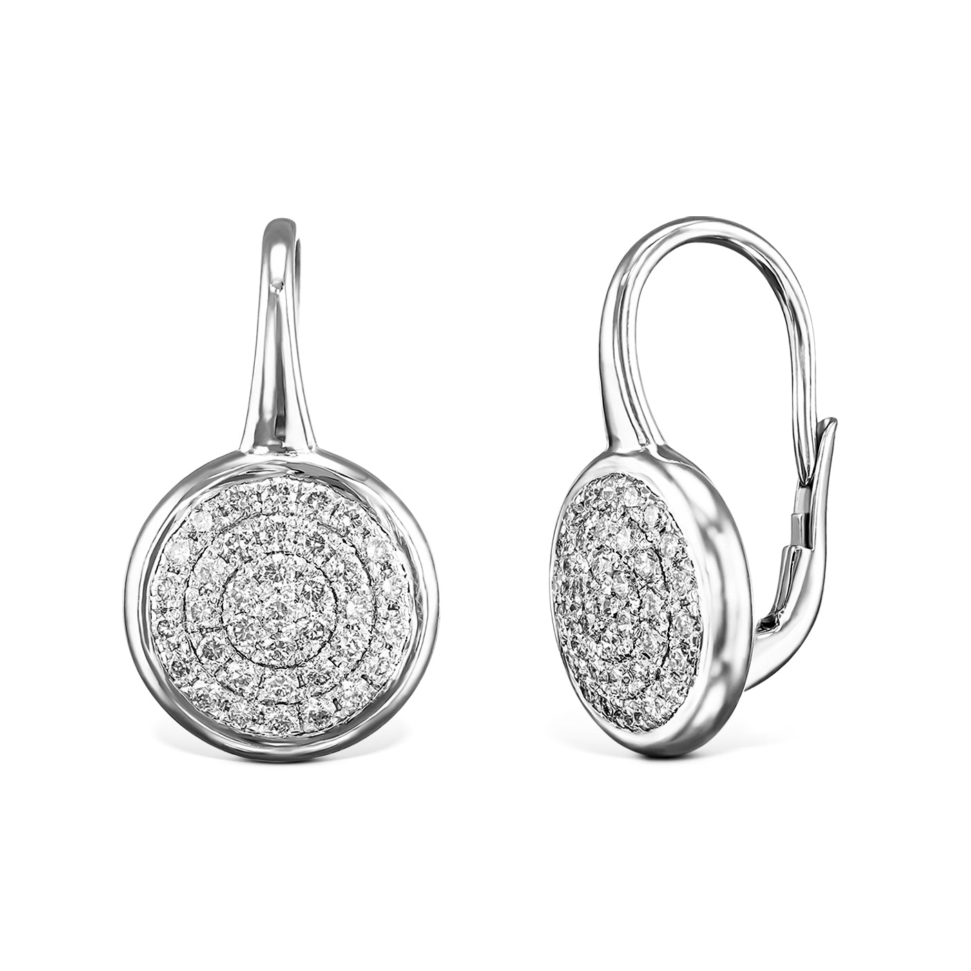 עגילי תלייה בשיבוץ צפוף עגול