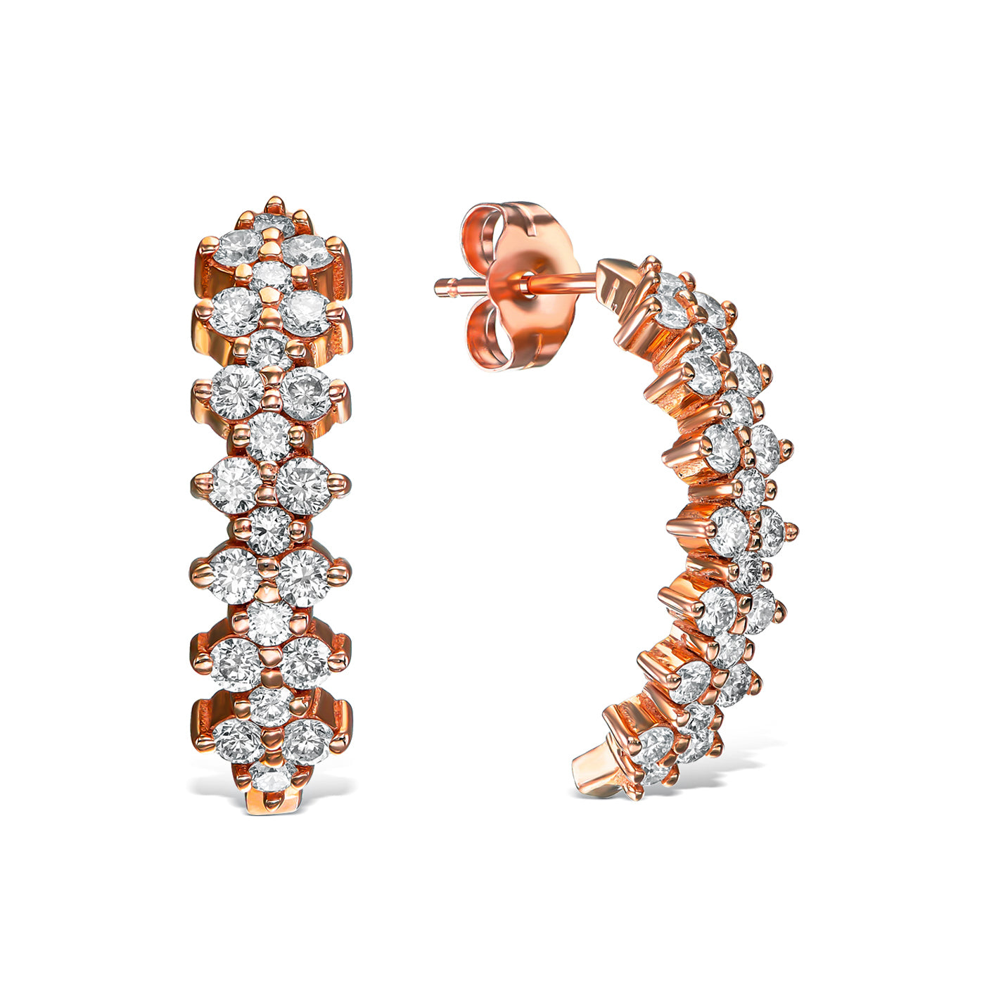 עגילים צמודים מעוגלים