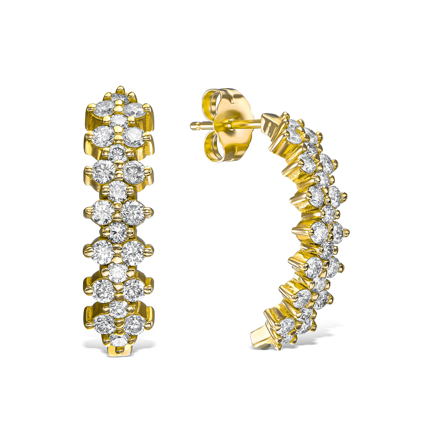 עגילים צמודים מעוגלים