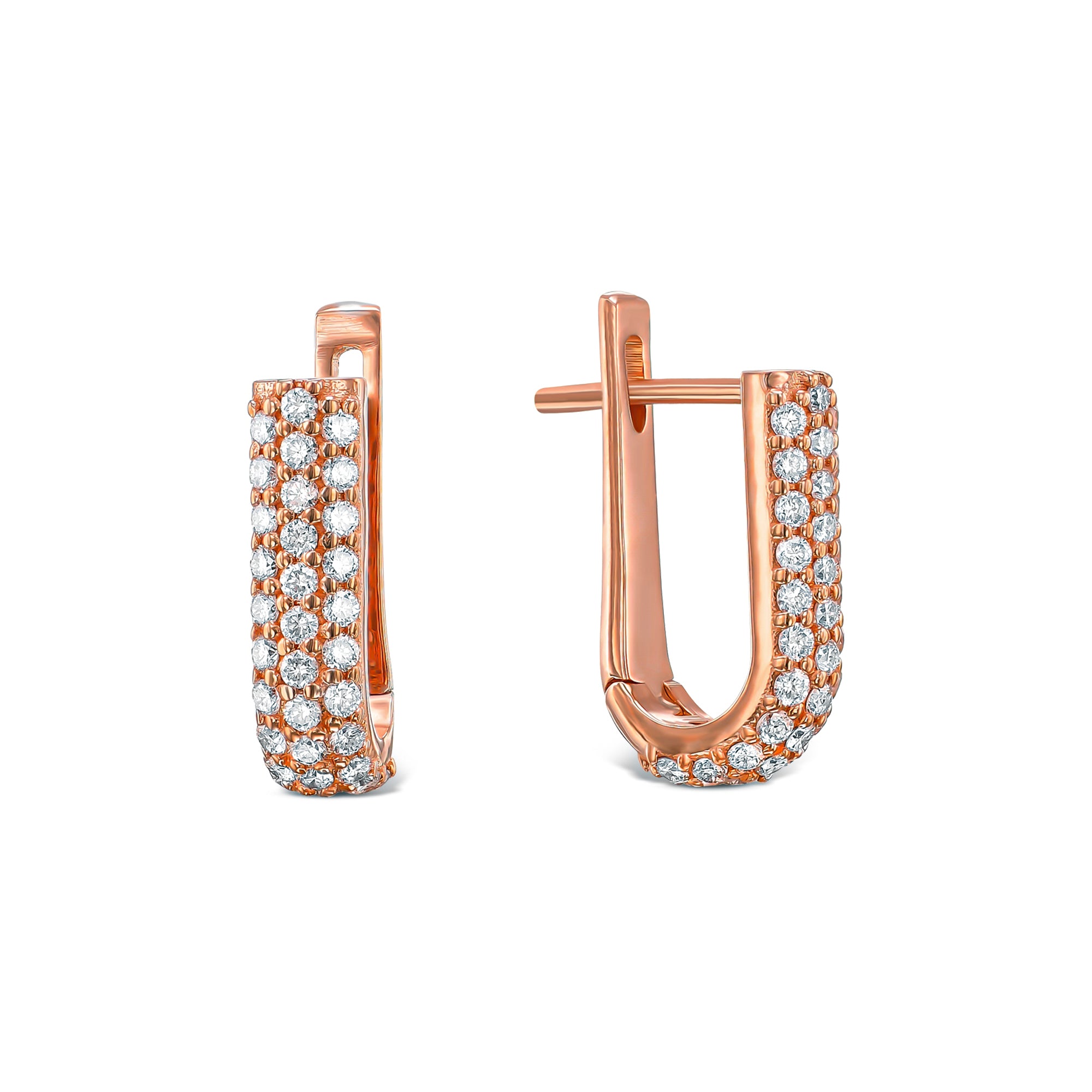 עגילי תלייה משובץ יהלומים