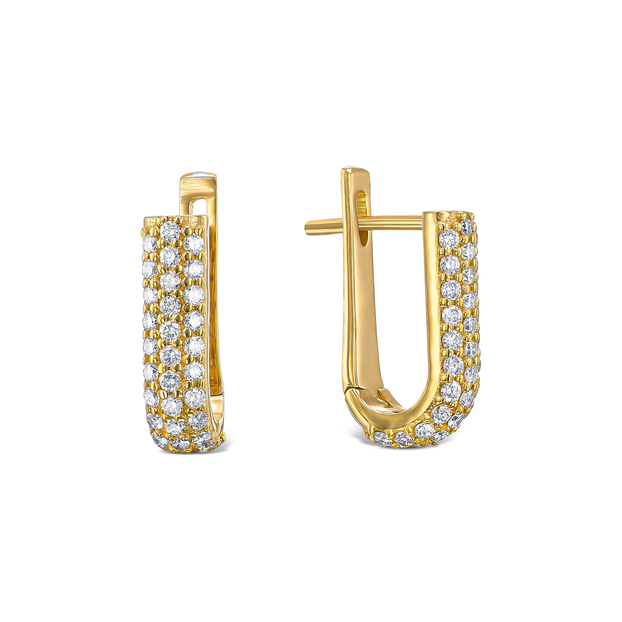 עגילי תלייה משובץ יהלומים