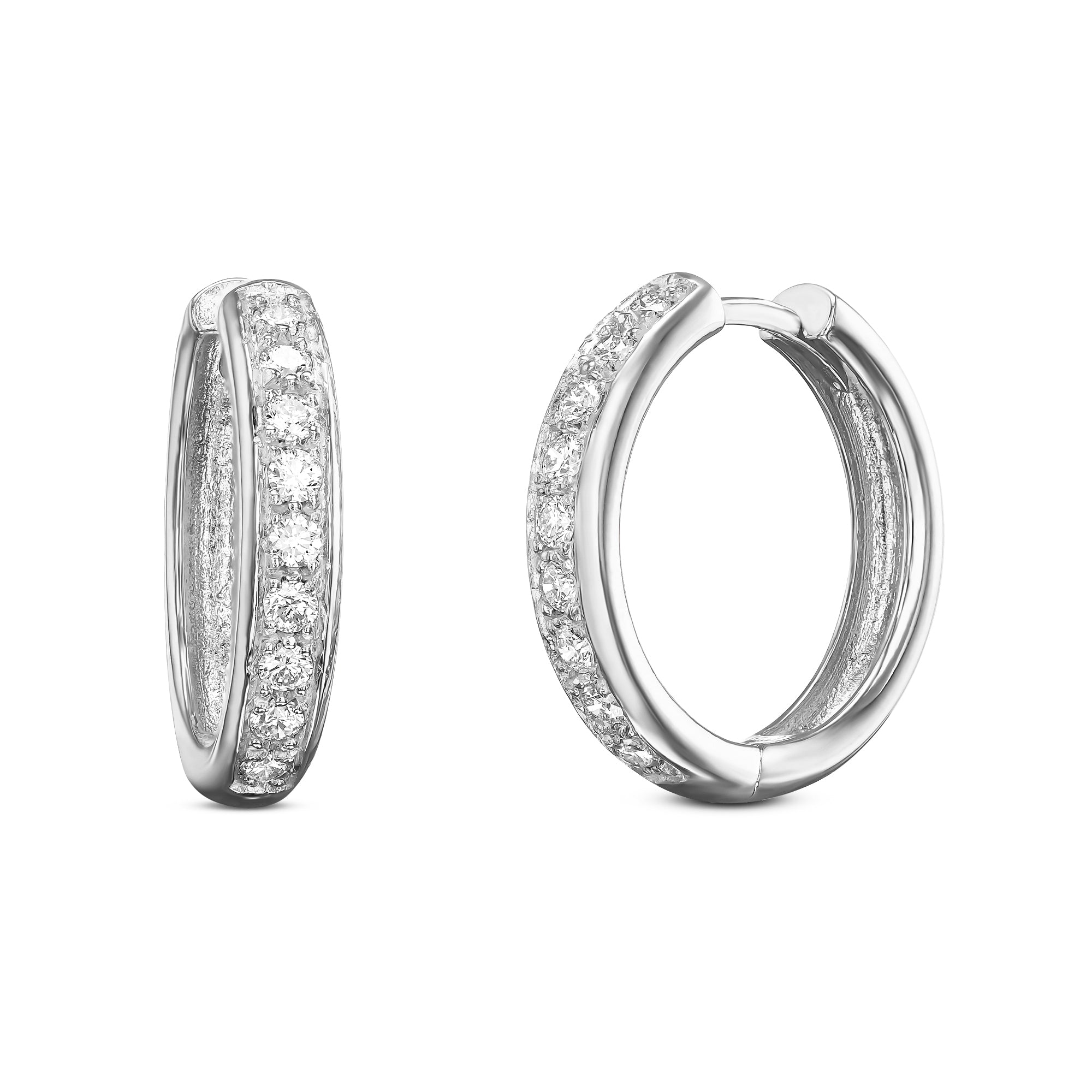 עגילי חישוק משובצים בעיצוב מיוחד