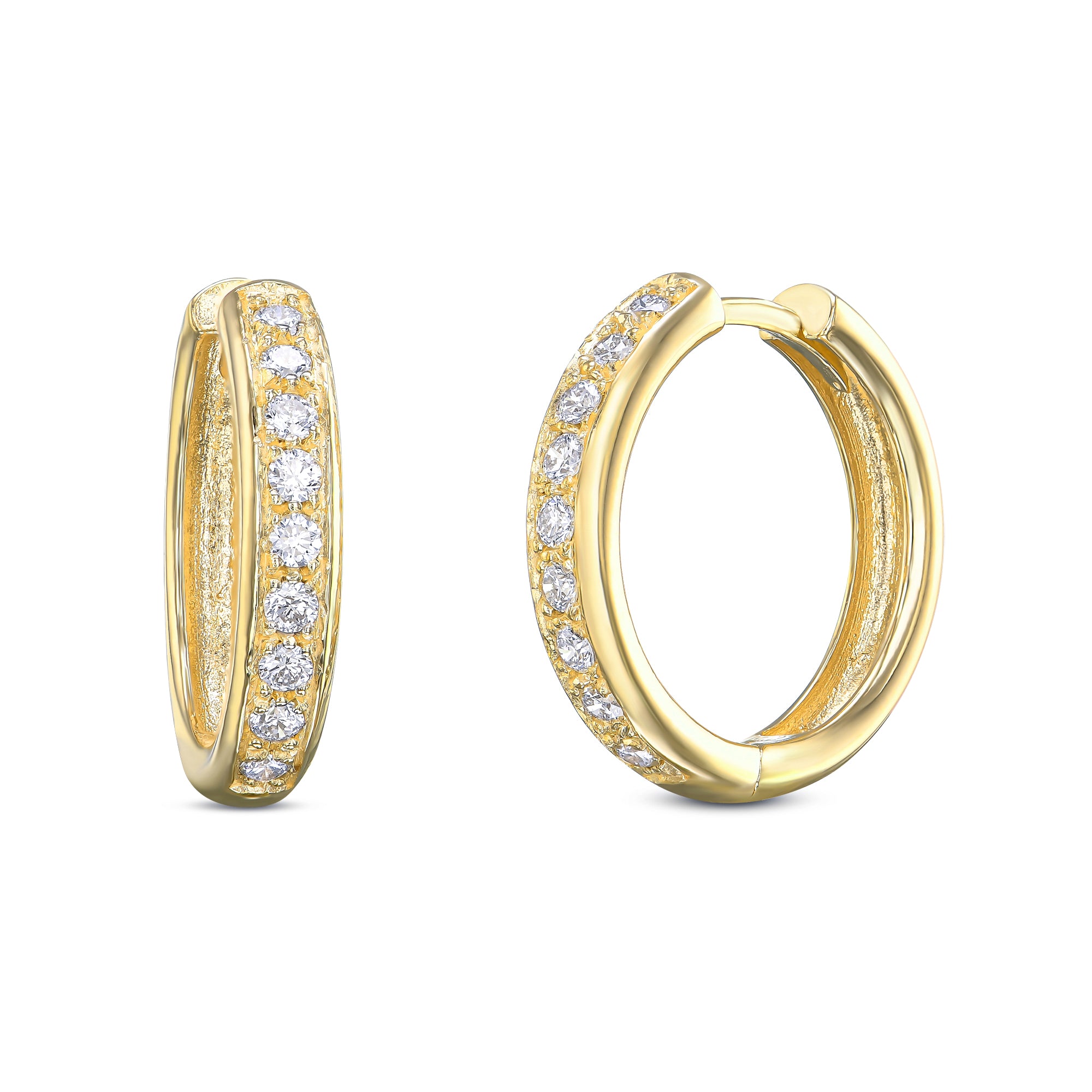 עגילי חישוק משובצים בעיצוב מיוחד