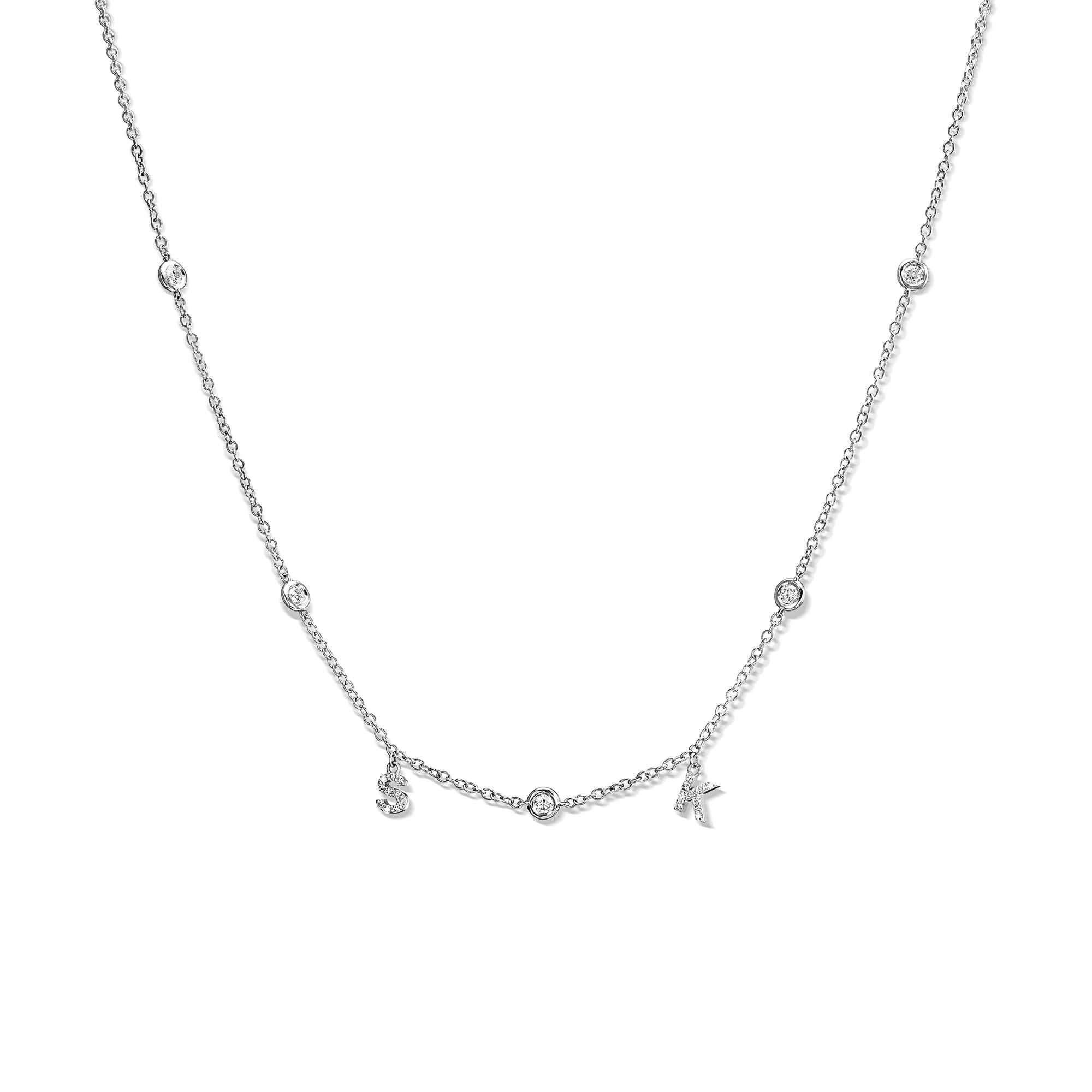 תליון אותיות ויהלומים עדין