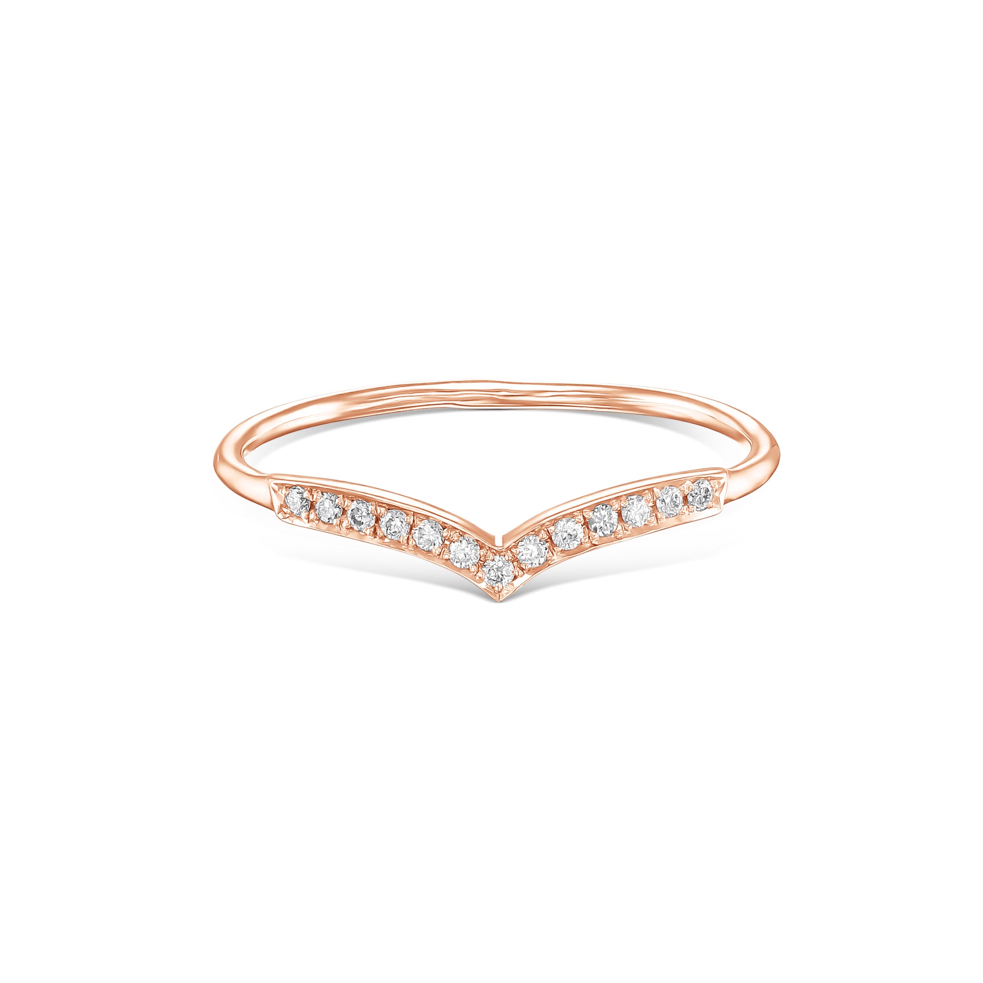 טבעת וי יהלומים מנצנצים