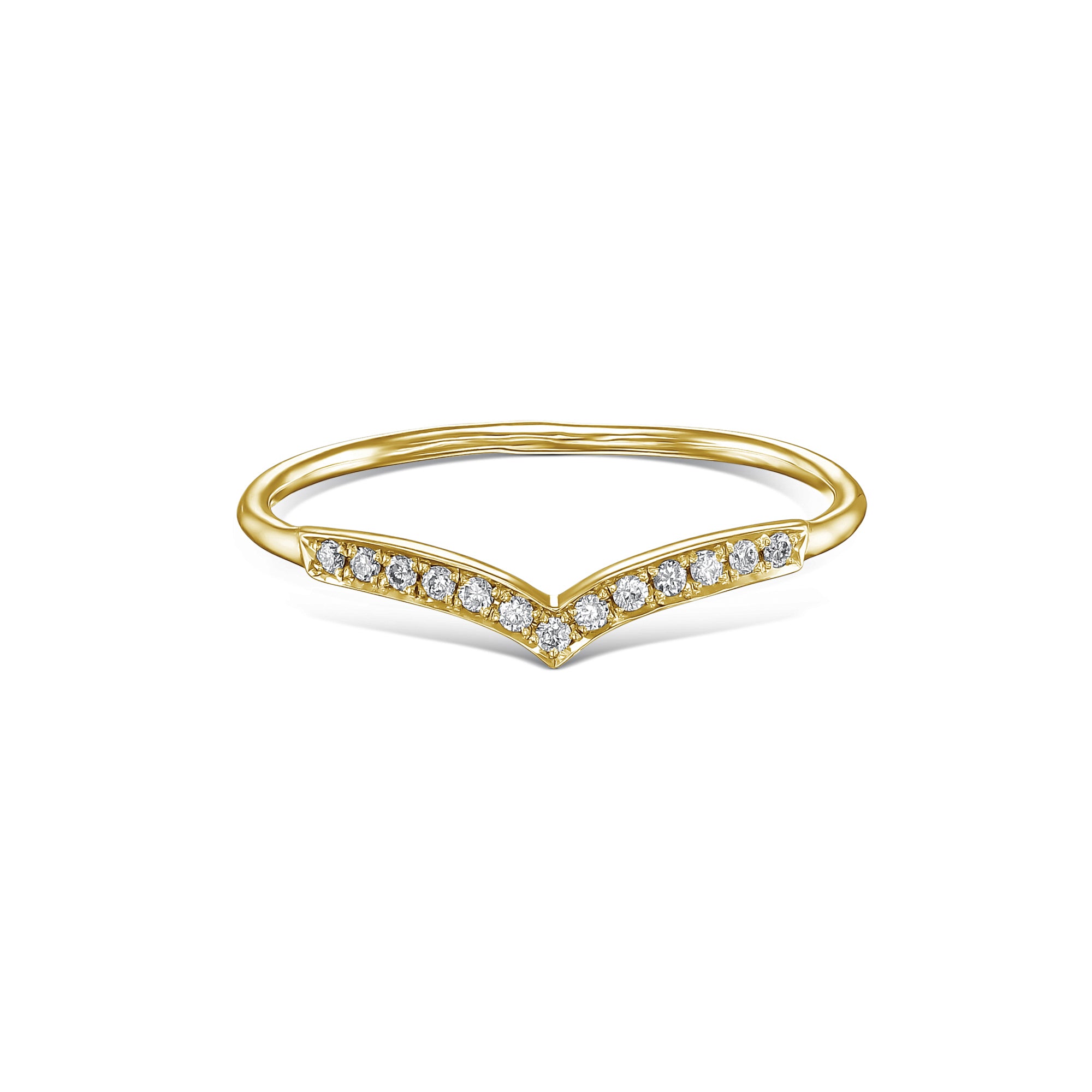 טבעת וי יהלומים מנצנצים