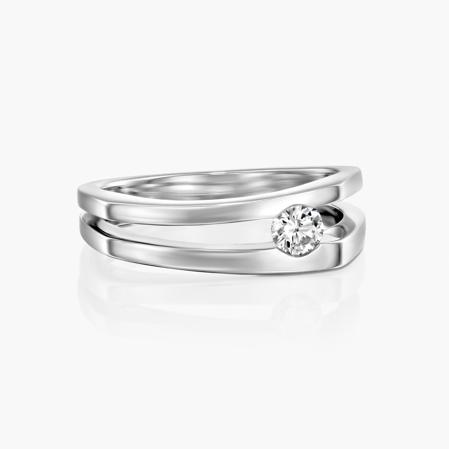 טבעת מלבנית פתוחה - Zoy