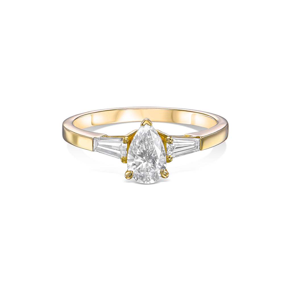 טבעת טיפה מיוחדת משולבת זוג אבני טייפר